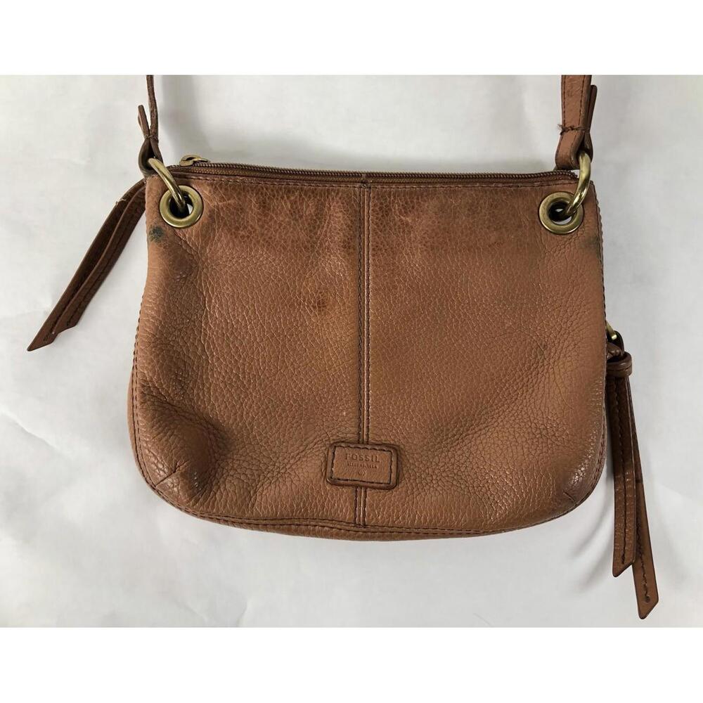 fossil crossbody bag leather Brown Small